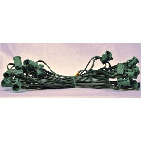 WINTERLAND Winterland WL-C7G-12-100 C7 Socketed Cord Set - E12 Sockets; Green Wire; 100 Feet - 12 in. Spacing WL-C7G-12-100
